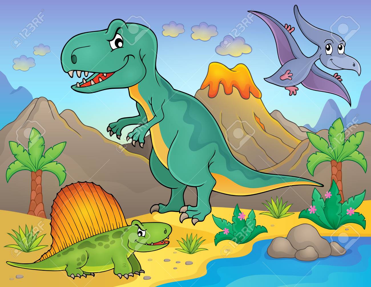 恐竜のトピックの画像 のイラスト素材 ベクタ Image