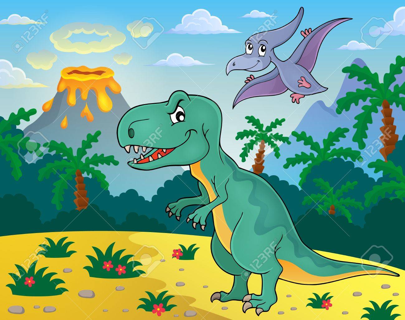 恐竜のトピックの画像のイラスト素材 ベクタ Image