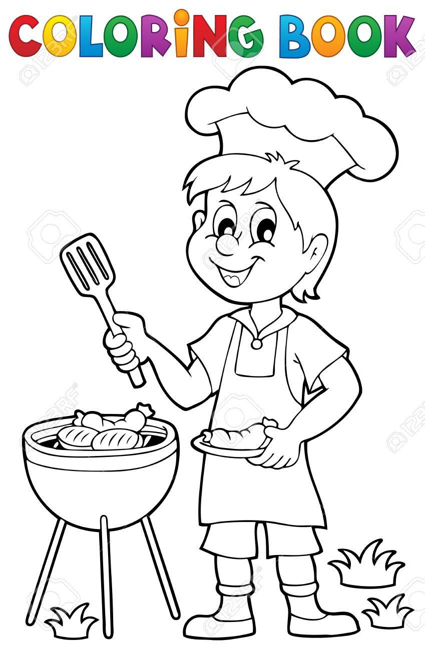 theme livre barbecue a colorier clip art libres de droits vecteurs et illustration image 58616030 coloriage voiture cobra