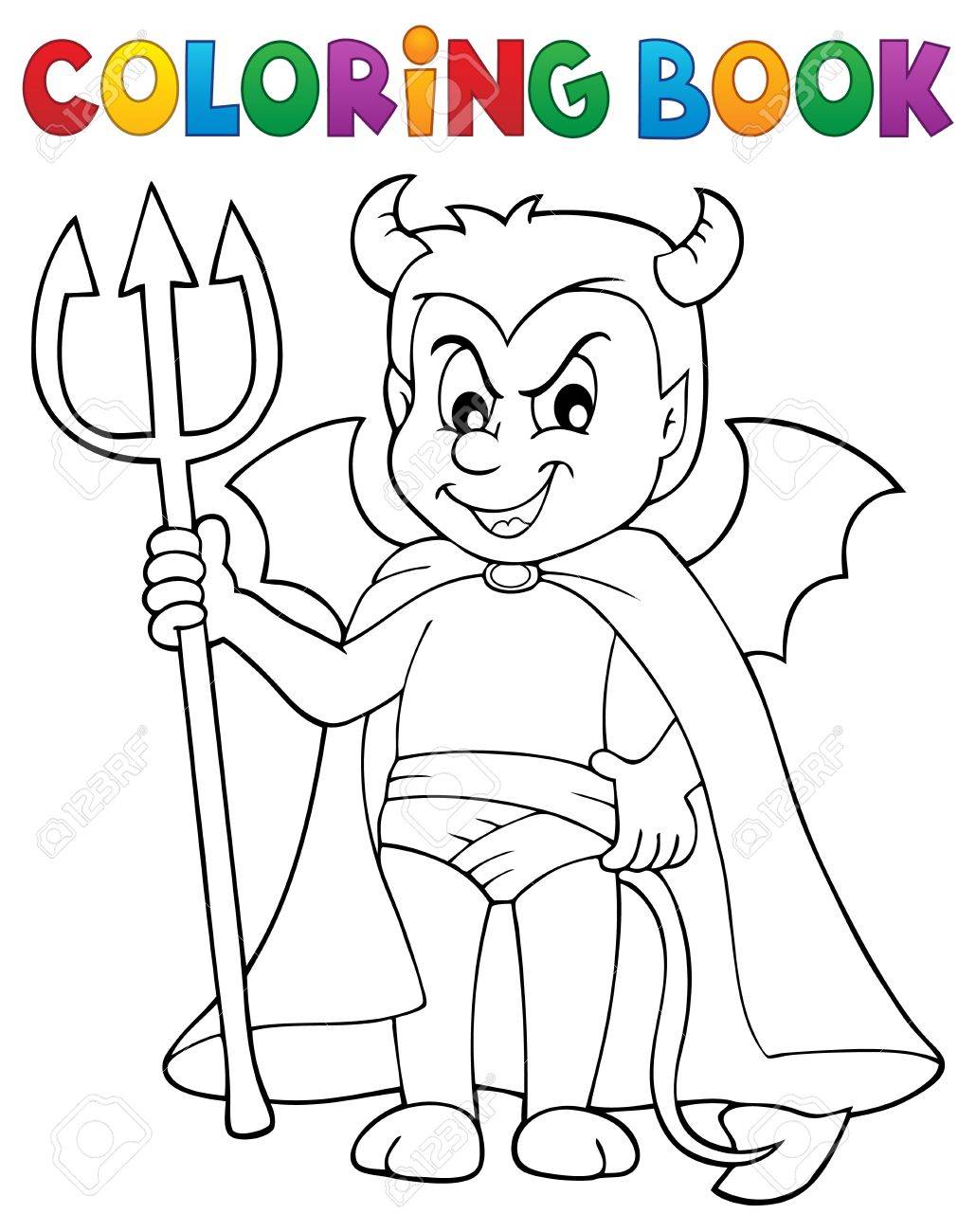 Livre A Colorier Petit Diable Eps10 Illustration Vectorielle Clip Art Libres De Droits Vecteurs Et Illustration Image 82688479