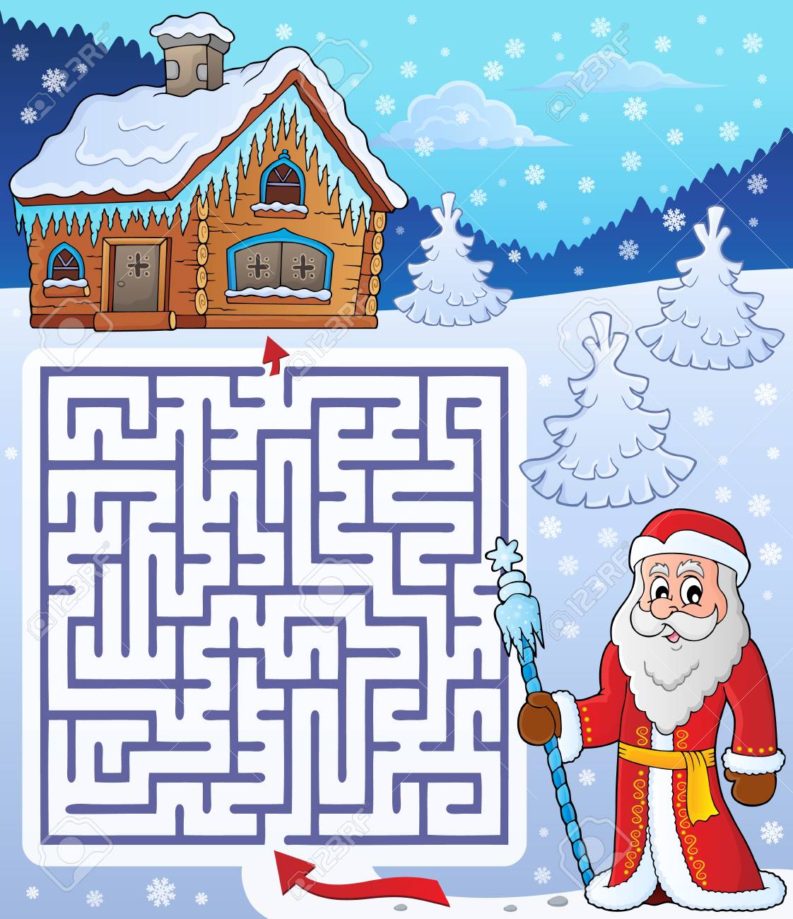 father frost theme santa claus design maze activity for kids stock vector 88710140 - Santa Claus For Kids father frost theme santa claus design maze activity for kids stock vector 88710140 - Santa Claus For Kids
