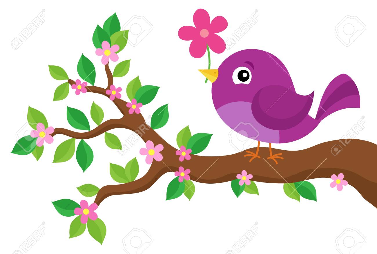 Stylized Bird On Spring Branch Royalty Free SVG, Cliparts, Vectors, and  Stock Illustration. Image 90366618., image size:1300x877