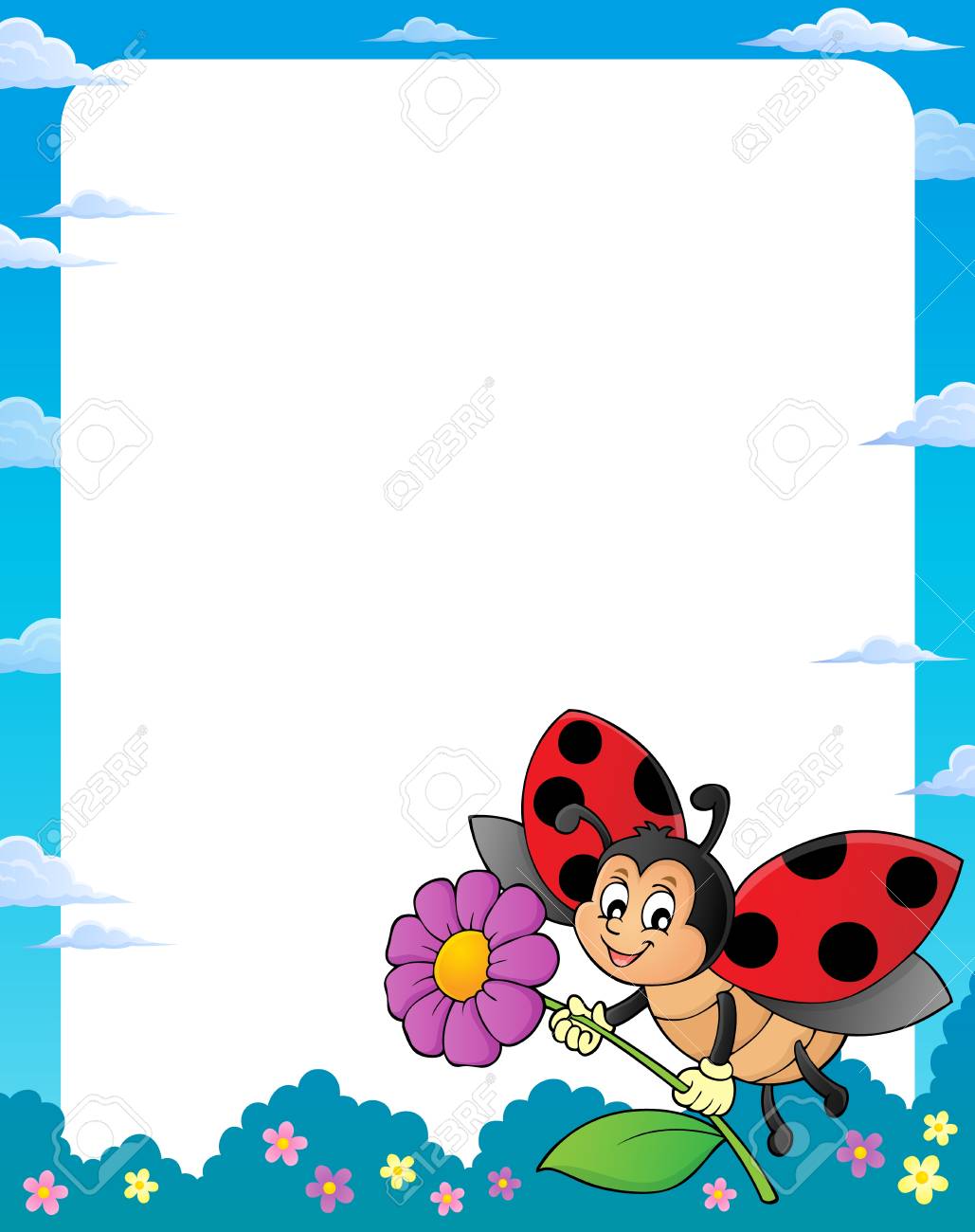 Ladybug Theme Frame 1 - Eps10 Vector Illustration. Royalty Free SVG,  Cliparts, Vectors, and Stock Illustration. Image 96985304., image size:1029x1300