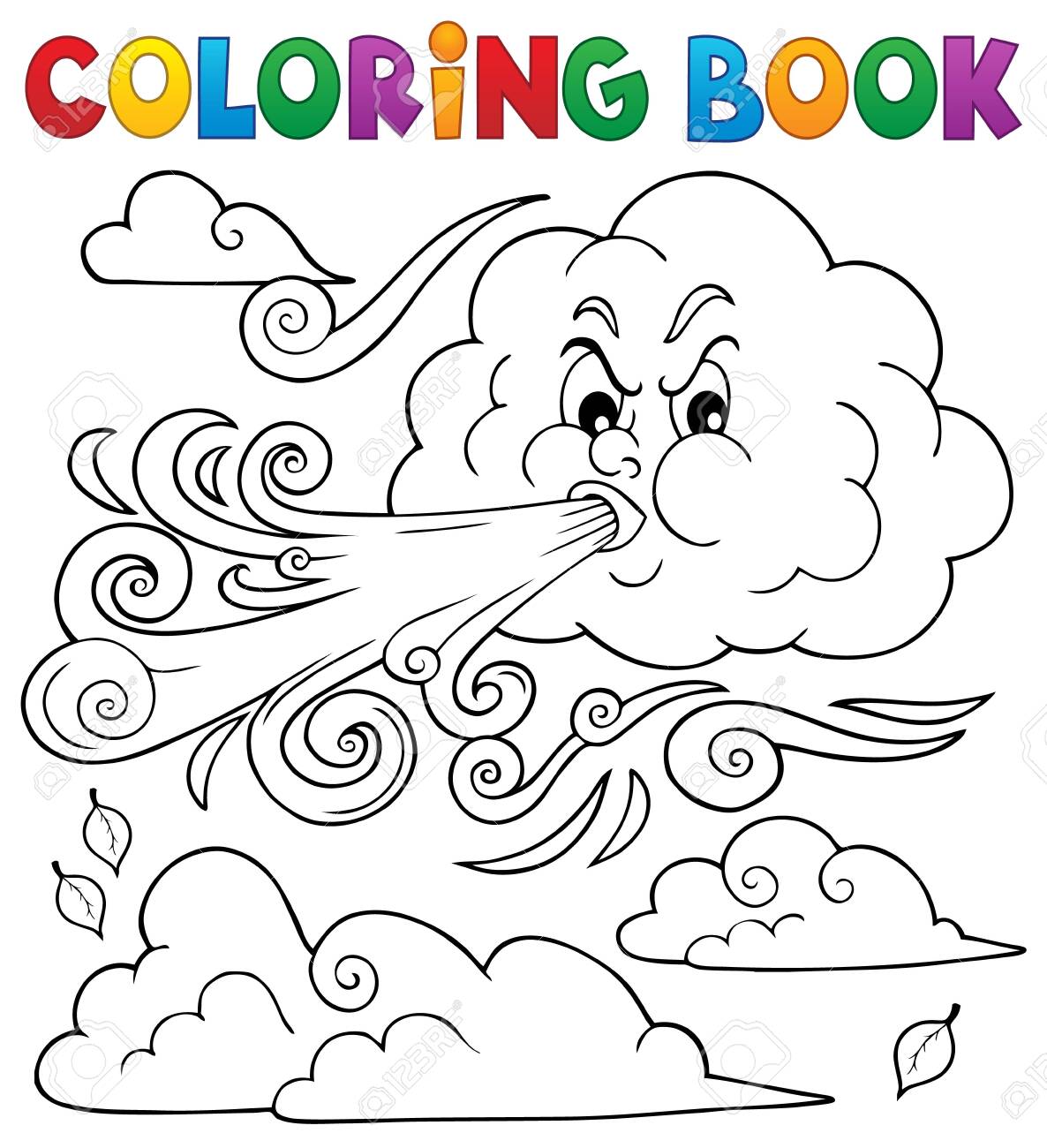 Coloring Book Clouds And Wind Royalty Free Cliparts Vectors And Stock Illustration Image 132415101