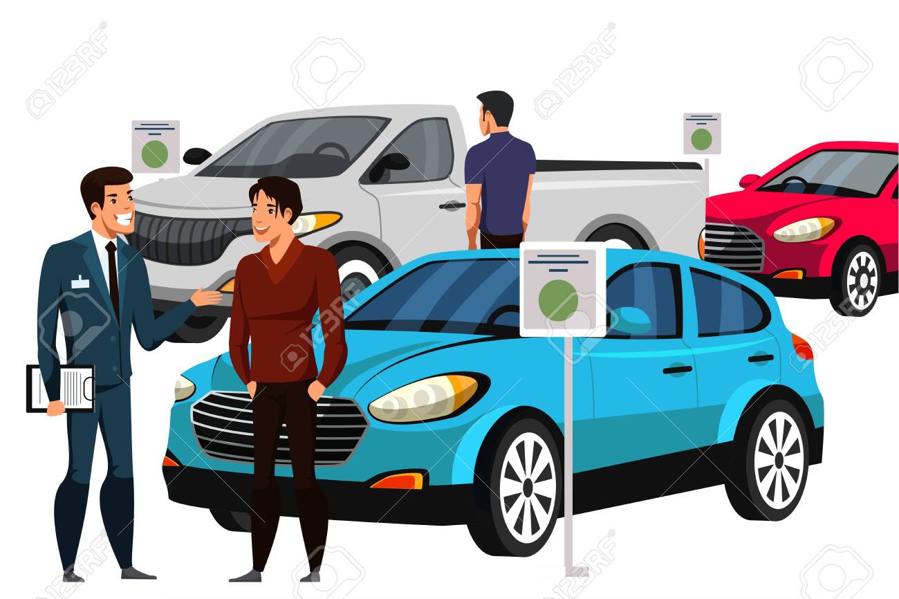 Seller Talking To Customer About Car. Dealer And Future Vehicle Owner. Rental Center Service. Cartoon People Characters And Automobile Isolated On White. Showroom Dealership Salon. Vector Illustration Royalty Free SVG, Cliparts, Vectors, Seller Talking To Customer About Car. Dealer And Future Vehicle Owner. Rental Center Service. Cartoon People Characters And Automobile Isolated On White. Showroom Dealership Salon. Vector Illustration Royalty Free SVG, Cliparts, Vectors,