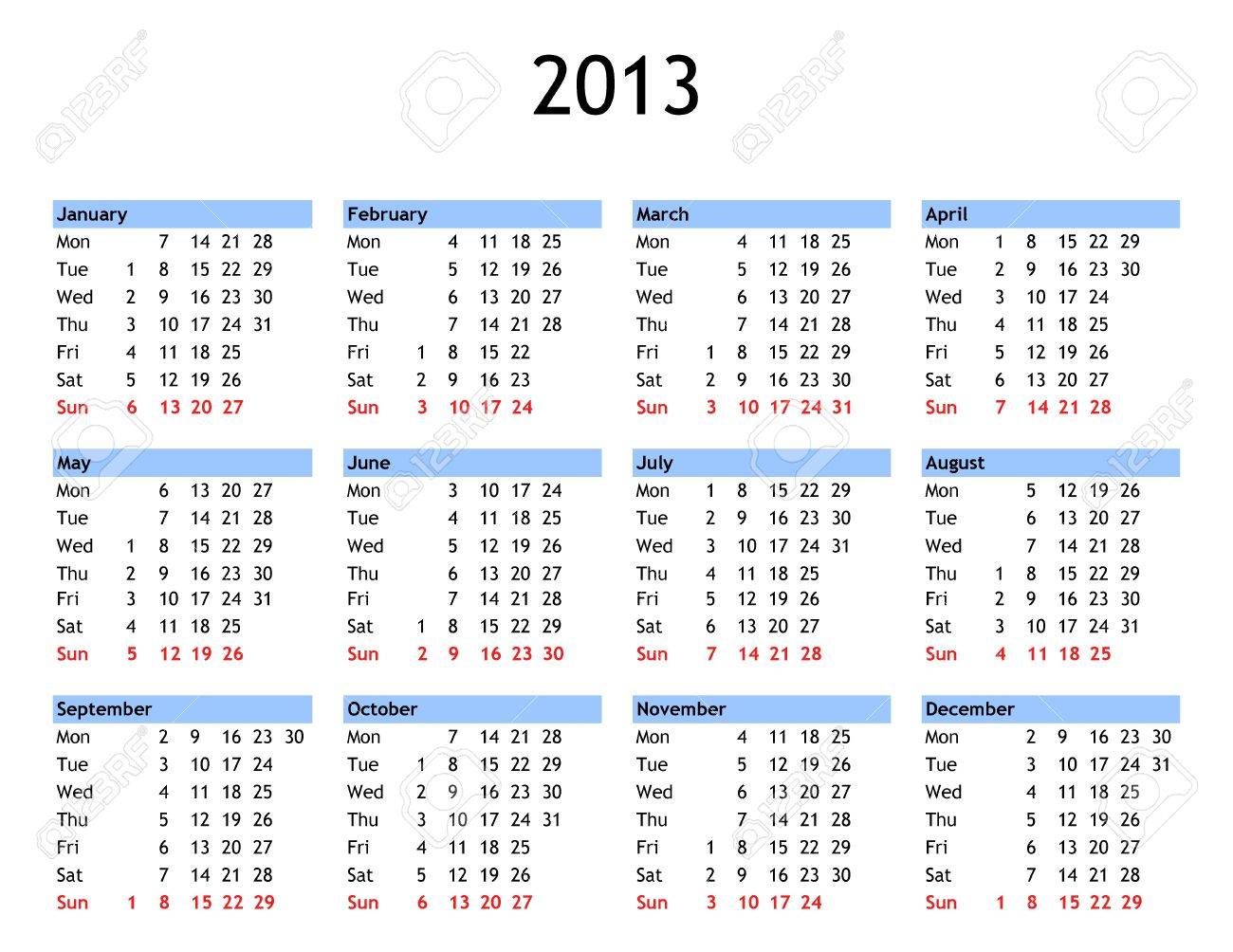 単一ページの 13 年のカレンダー の写真素材 画像素材 Image