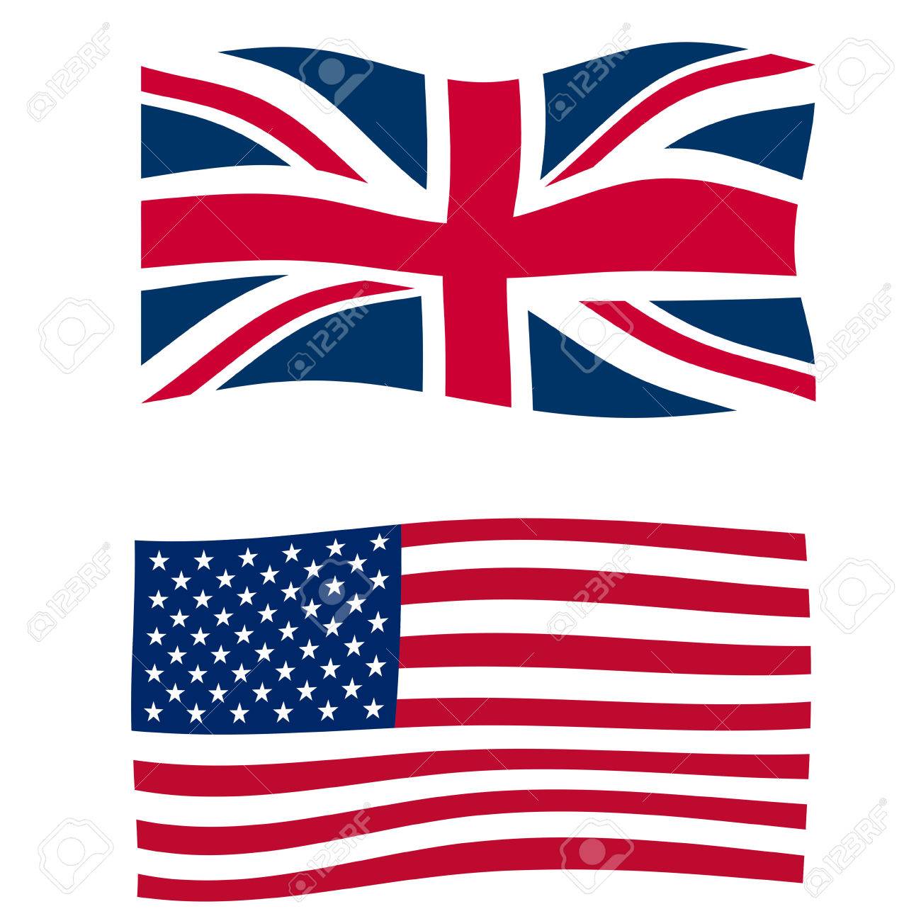 英国と米国の波状のユニオン ジャック国旗 の写真素材 画像素材 Image