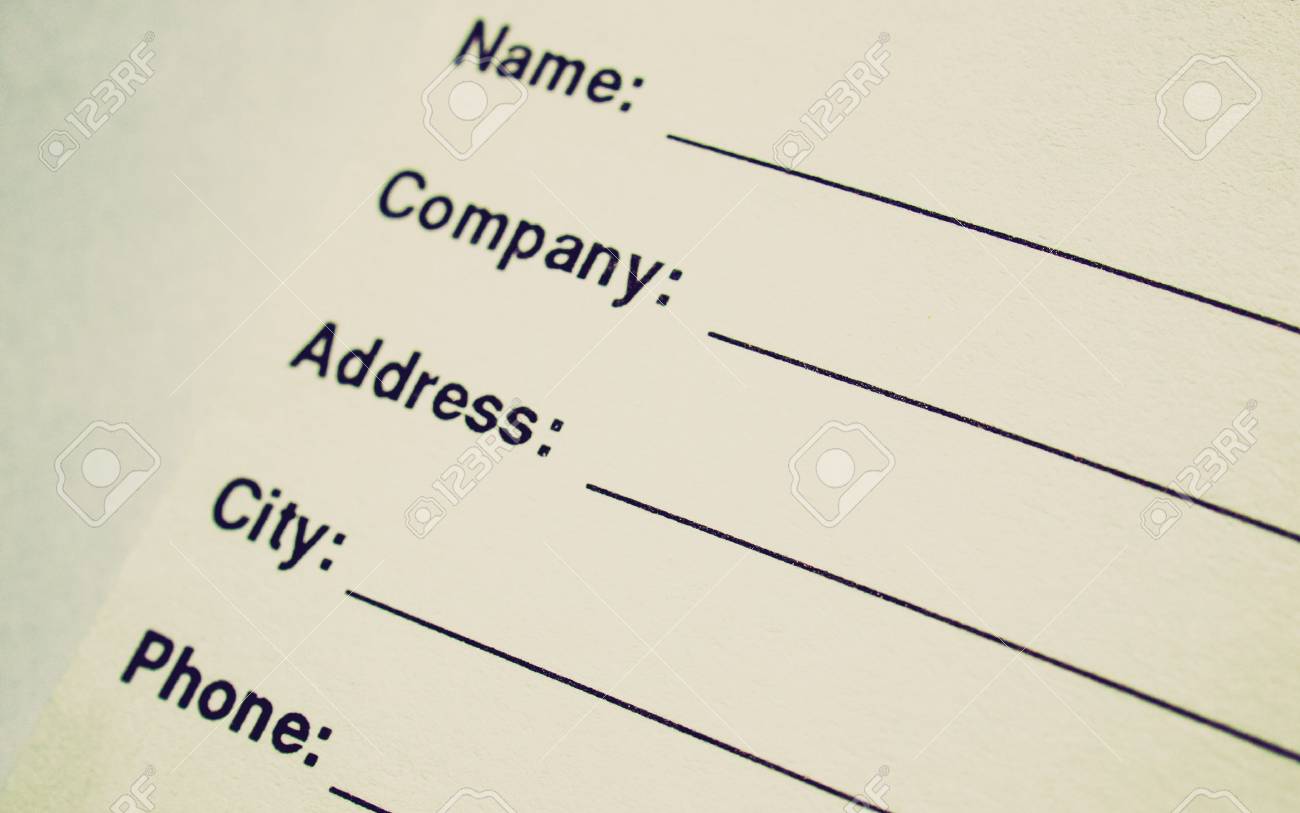vintage looking blank form