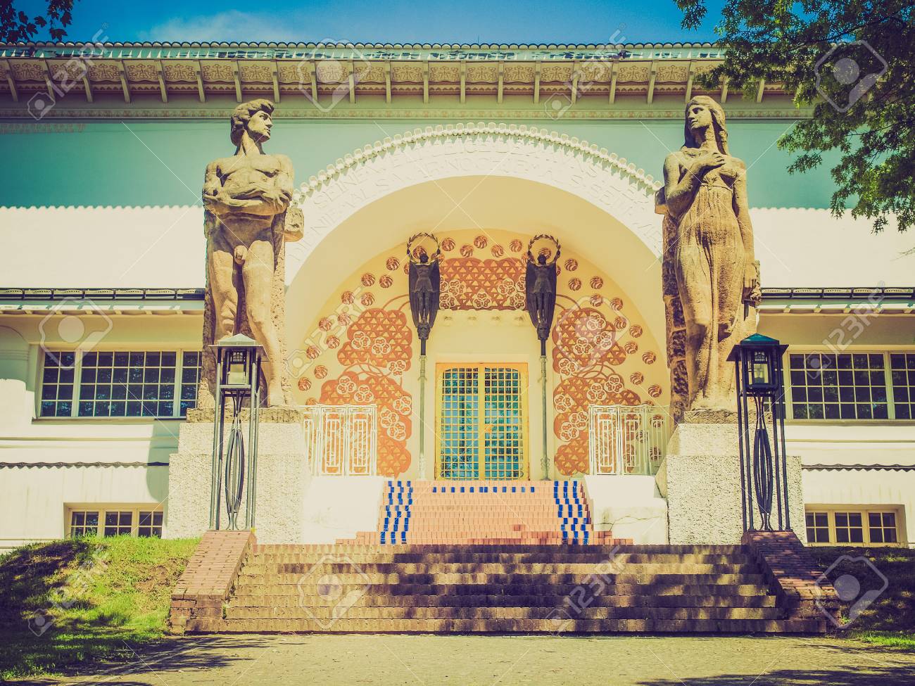 Vintage Looking Ernst Ludwig Haus At Kuenstler Kolonie Artists