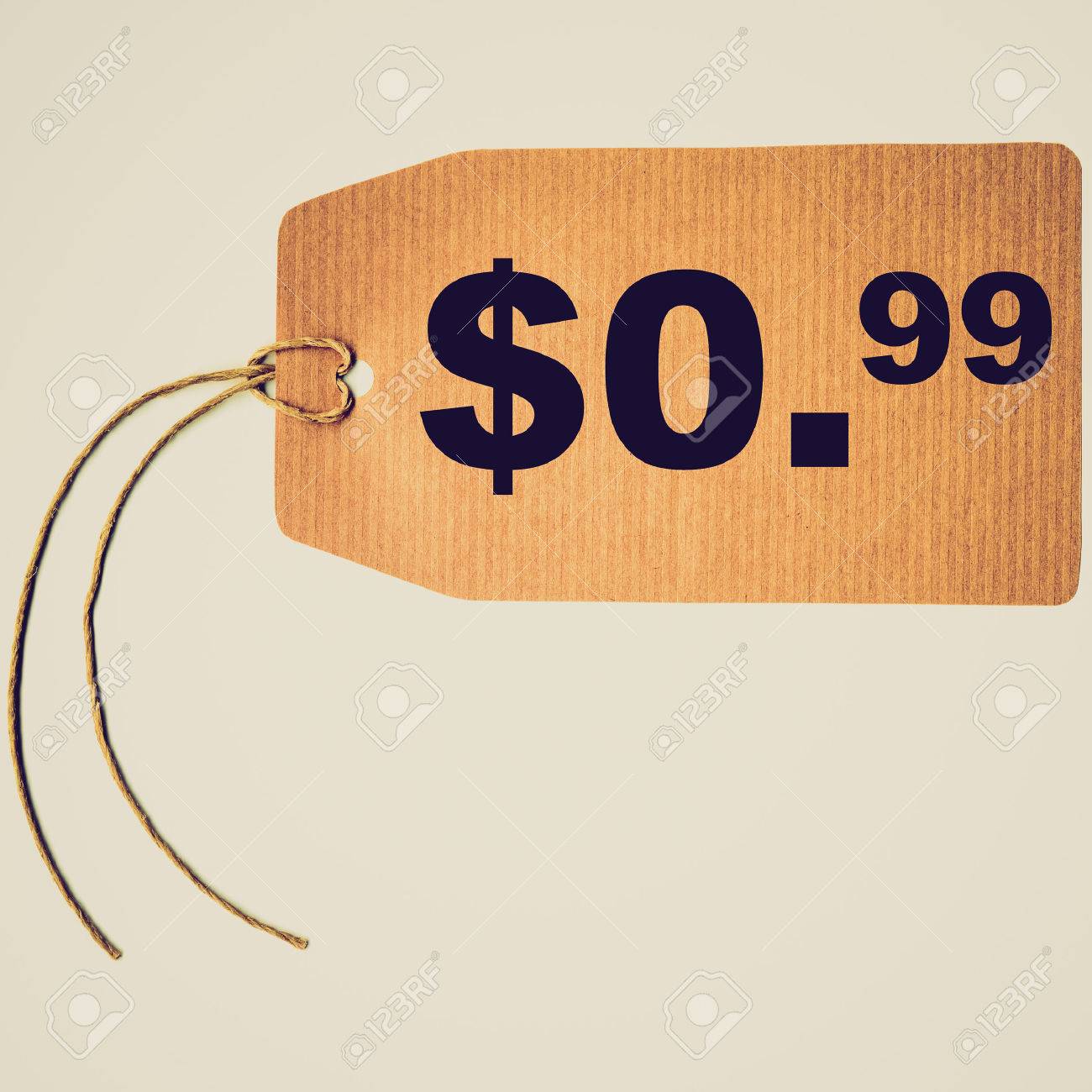 문자열 빈티지 찾고 가격 태그 레이블 화이트, 0.99 달러 센트 이상 격리 로열티 무료 사진, 그림, 이미지 그리고 스톡포토그래피.  Image 27007132