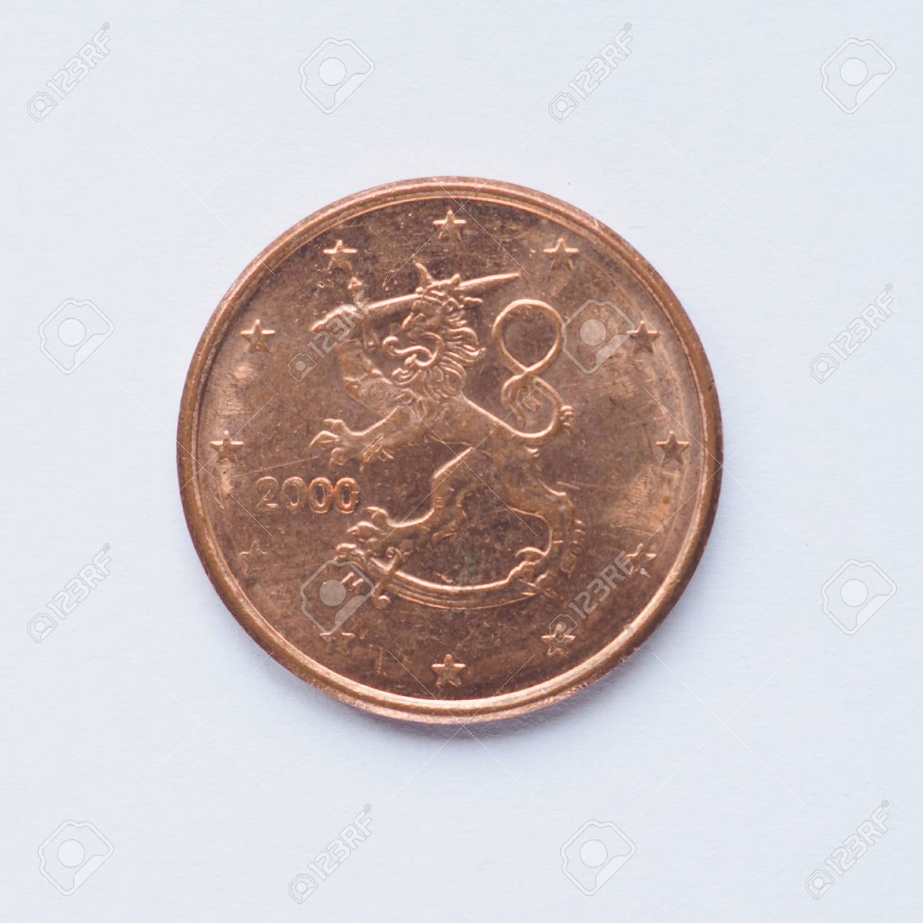 フィンランドからのヨーロッパ 5 セント硬貨の通貨の写真素材・画像素材 Image 52503605