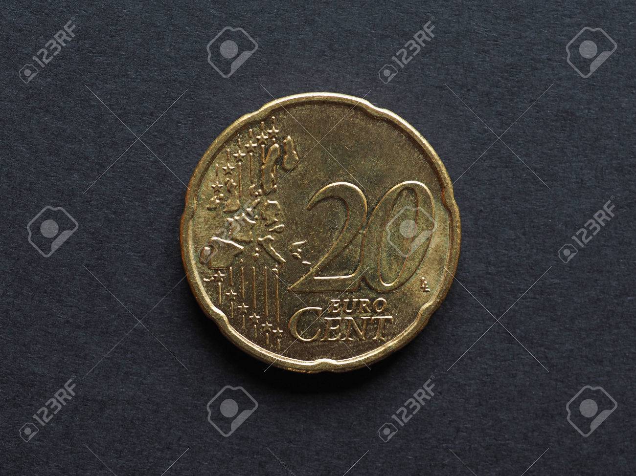 欧州連合の 20 セント ユーロ硬貨の通貨の写真素材・画像素材 Image 57436044