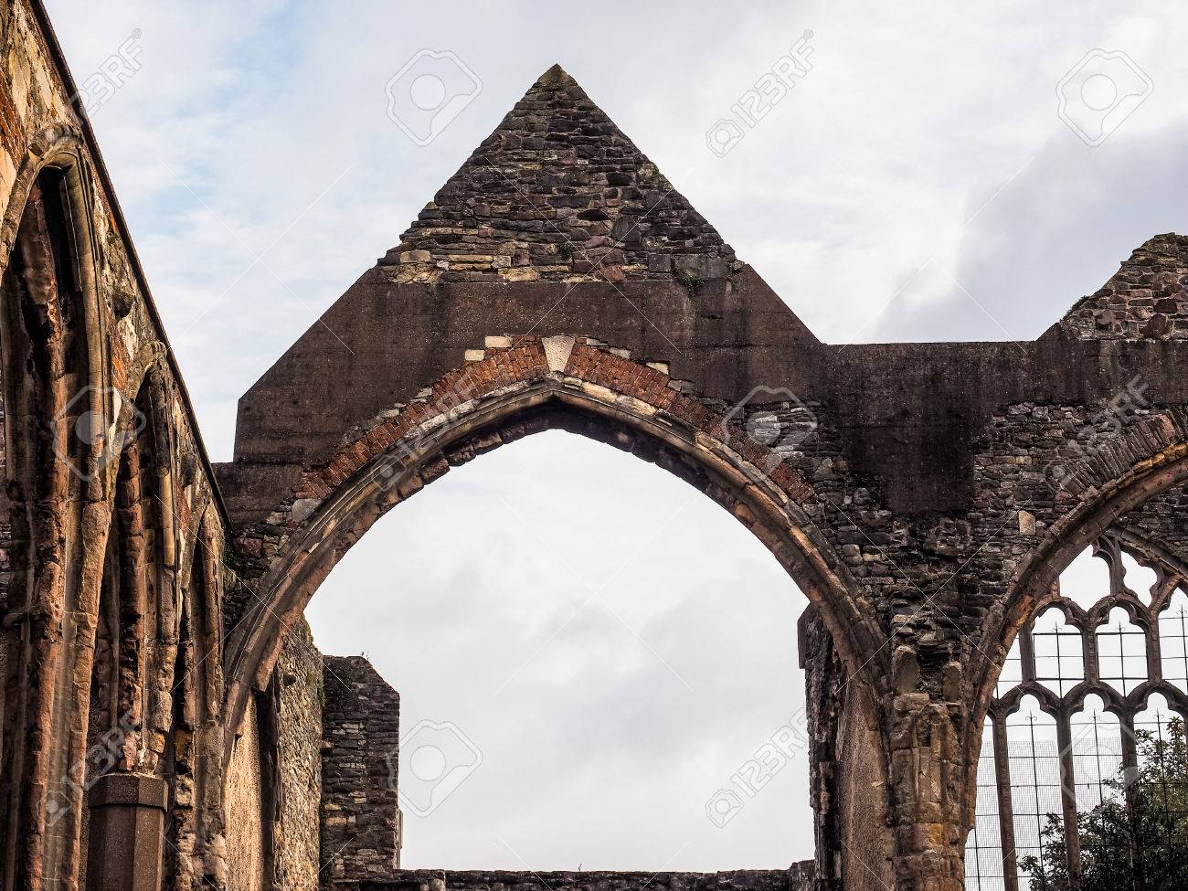 HDR Ruins Of St Peter Church In Castle Park Bombed During World War II And  Now Preserved As A Memorial In Bristol, UK Stock Photo, Picture and Royalty  Free Image. Image 70405438., image size:1300x975