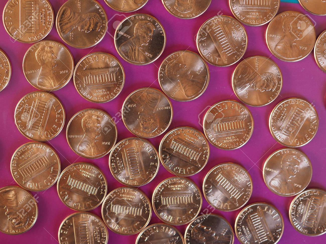 1 セント ドル コインはお金 米ドル アメリカ合衆国の通貨 の写真素材 画像素材 Image