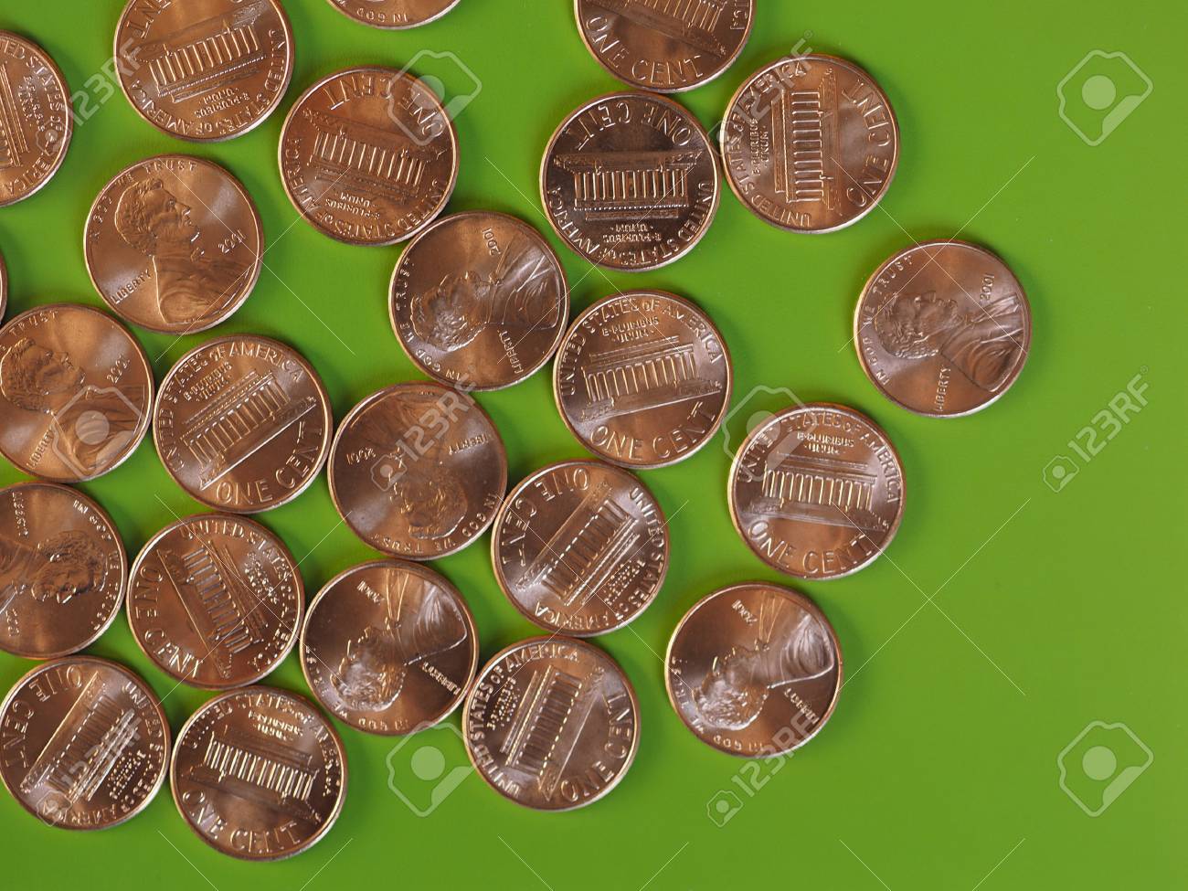 1 セント ドル コインはお金 米ドル アメリカ合衆国の通貨 の写真素材 画像素材 Image