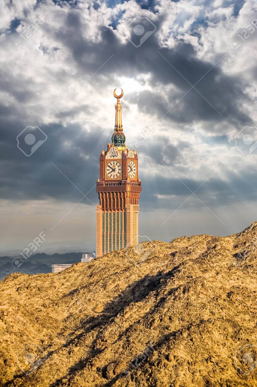 Scenic View Of Makkah Tower Clock Tower Top View And Dry