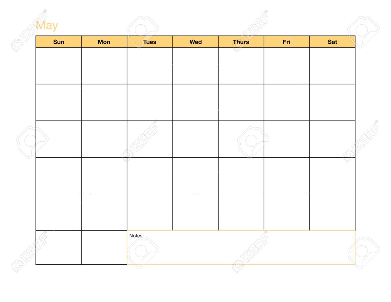 a blank calendar page with only the days and the month listed blank calendar month