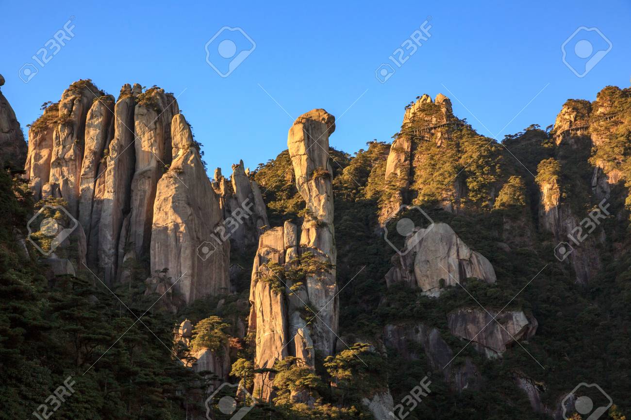 Sanqingshan, Mount Sanqing National Park - Jiangxi Province, China.  National Geopark And Sacred Taoist Mountain, UNESCO World Heritage. Chinese  Giant Boa Natural Stone Formation, Python Snake Rock Stock Photo, Picture  and Royalty