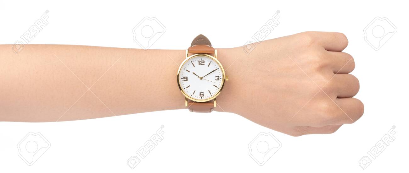 Hand With Modern Watch Showing 10 O Clock Isolated On White Background Stock Photo Picture And Royalty Free Image Image