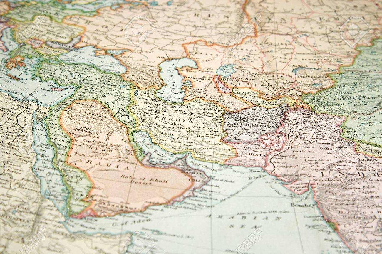 stock photo vintage 1907 copyrighted expired map of europe and asia