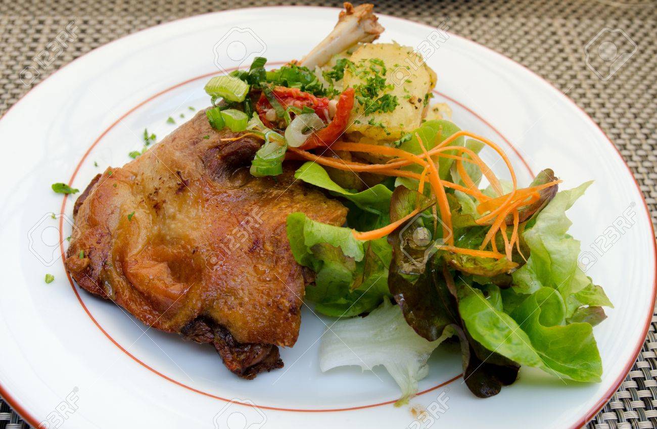 French Dish Of Confit De Canard Stock Photo Picture And Royalty