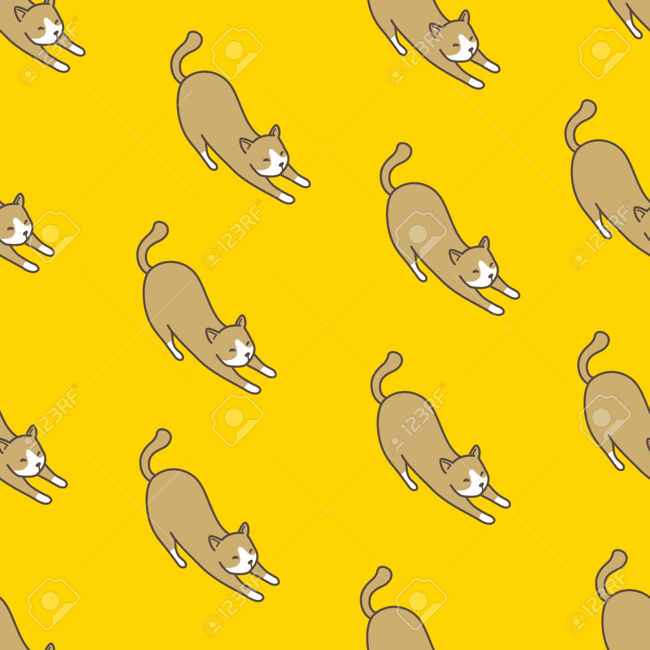 cat seamless pattern vector