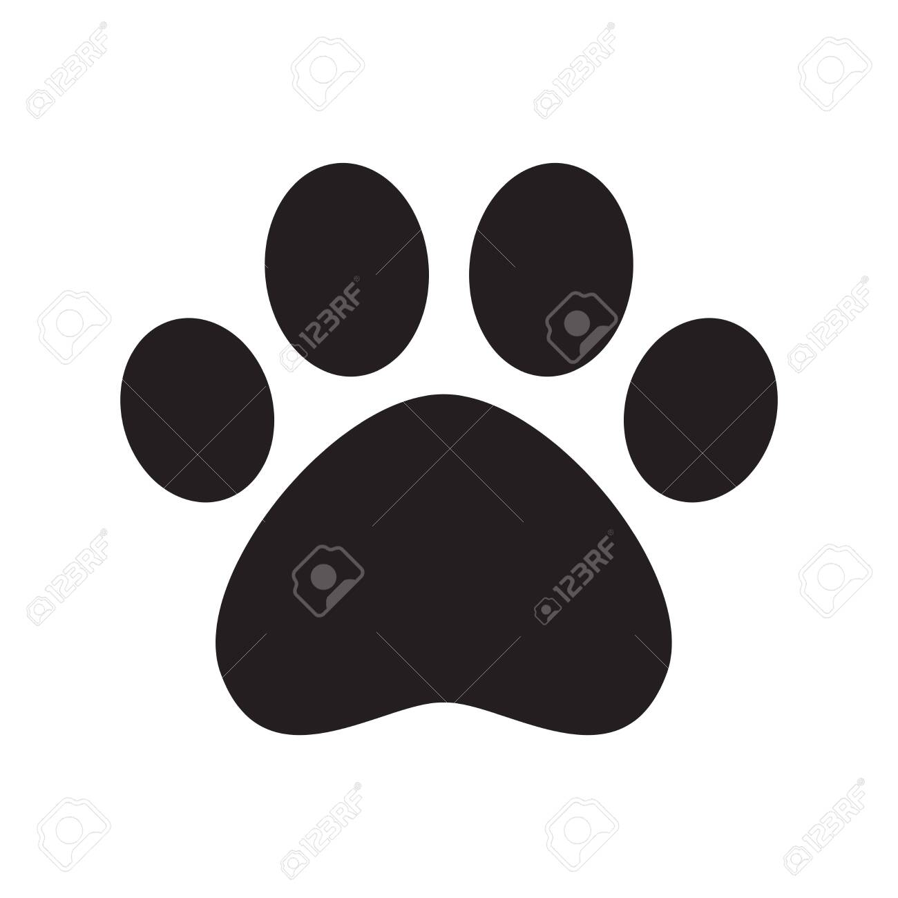 Dog Paw Vector Footprint Logo Icon Cat Claw Cartoon Character