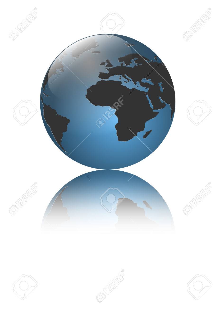 Logo 3d Globe With Blue Color And A Shadow Royalty Free Cliparts