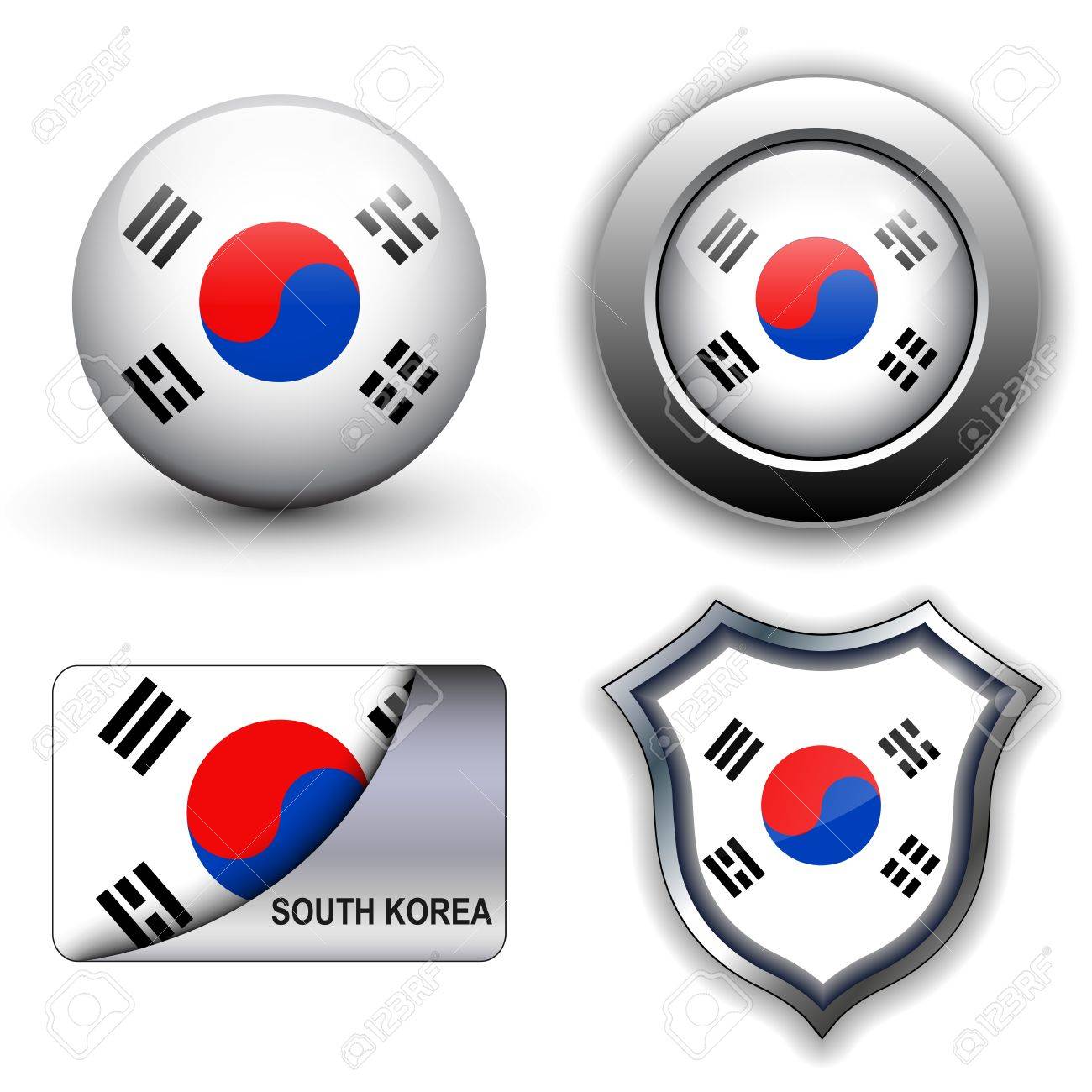 South Korea Flag Icons Theme Royalty Free Cliparts Vectors And Stock Illustration Image