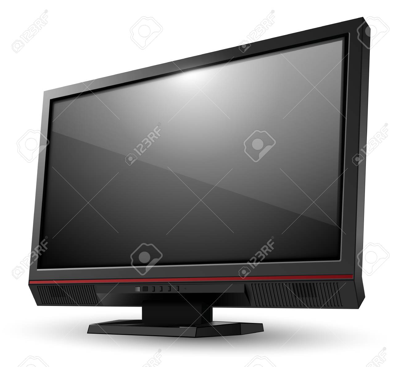 液晶テレビ モニター 現実的なイラストのイラスト素材 ベクタ Image