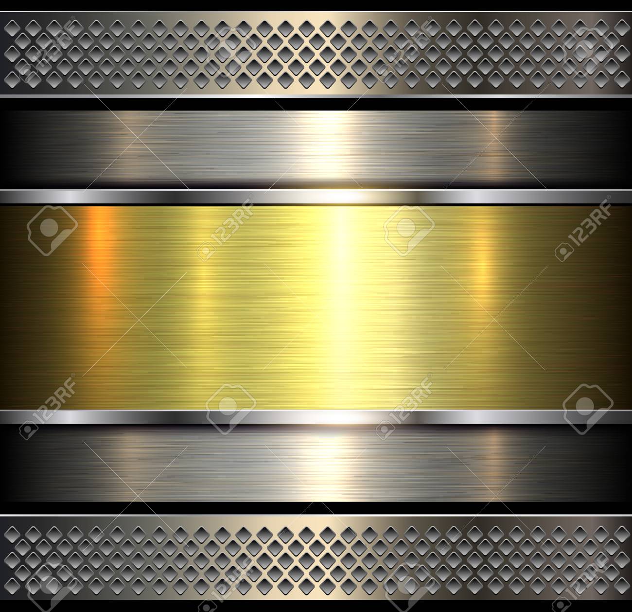 メタリックな背景 ゴールド光沢のあるメタルエレガントな質感 ベクトルイラスト のイラスト素材 ベクタ Image