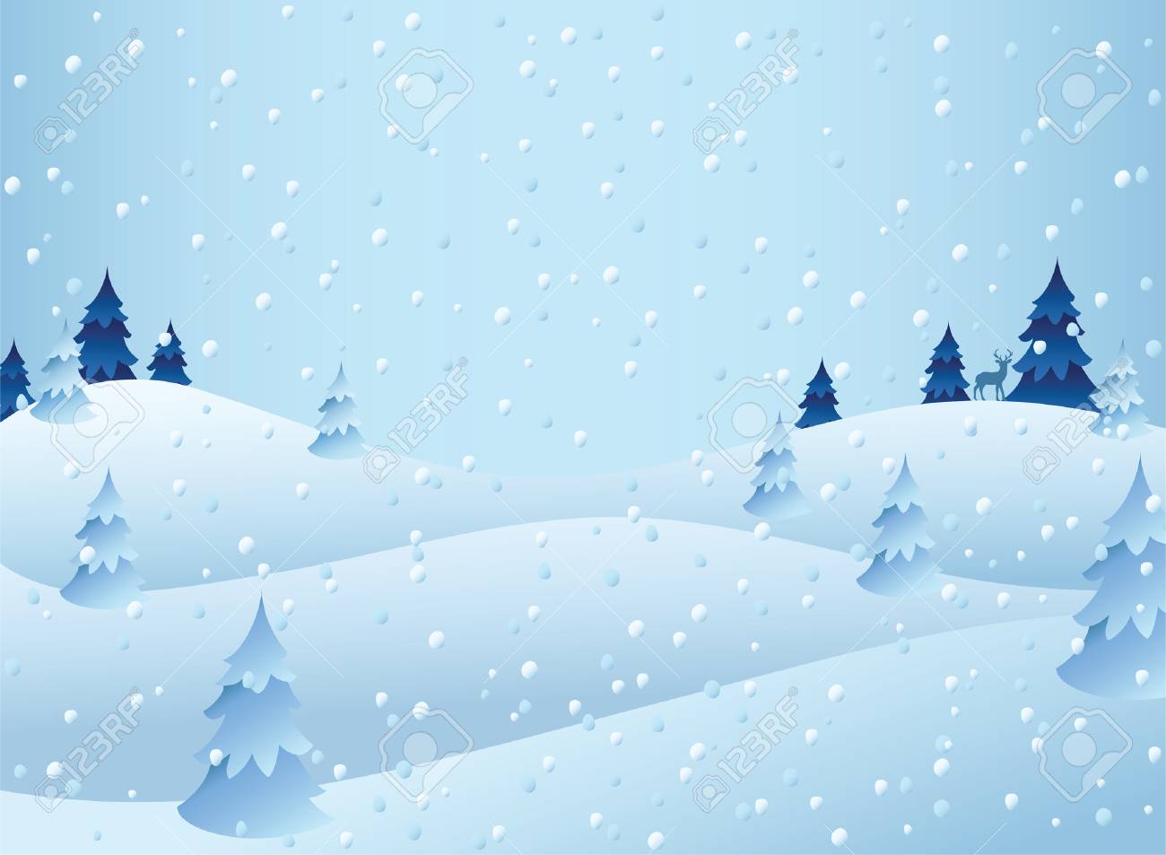 雪の日のシーン のイラスト素材 ベクタ Image