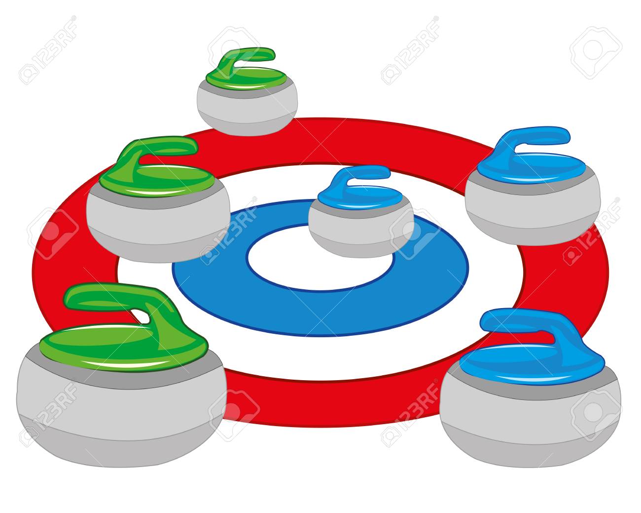 無精曲遊びカーリングサークルと無精年の発射体のイラスト素材 ベクタ Image