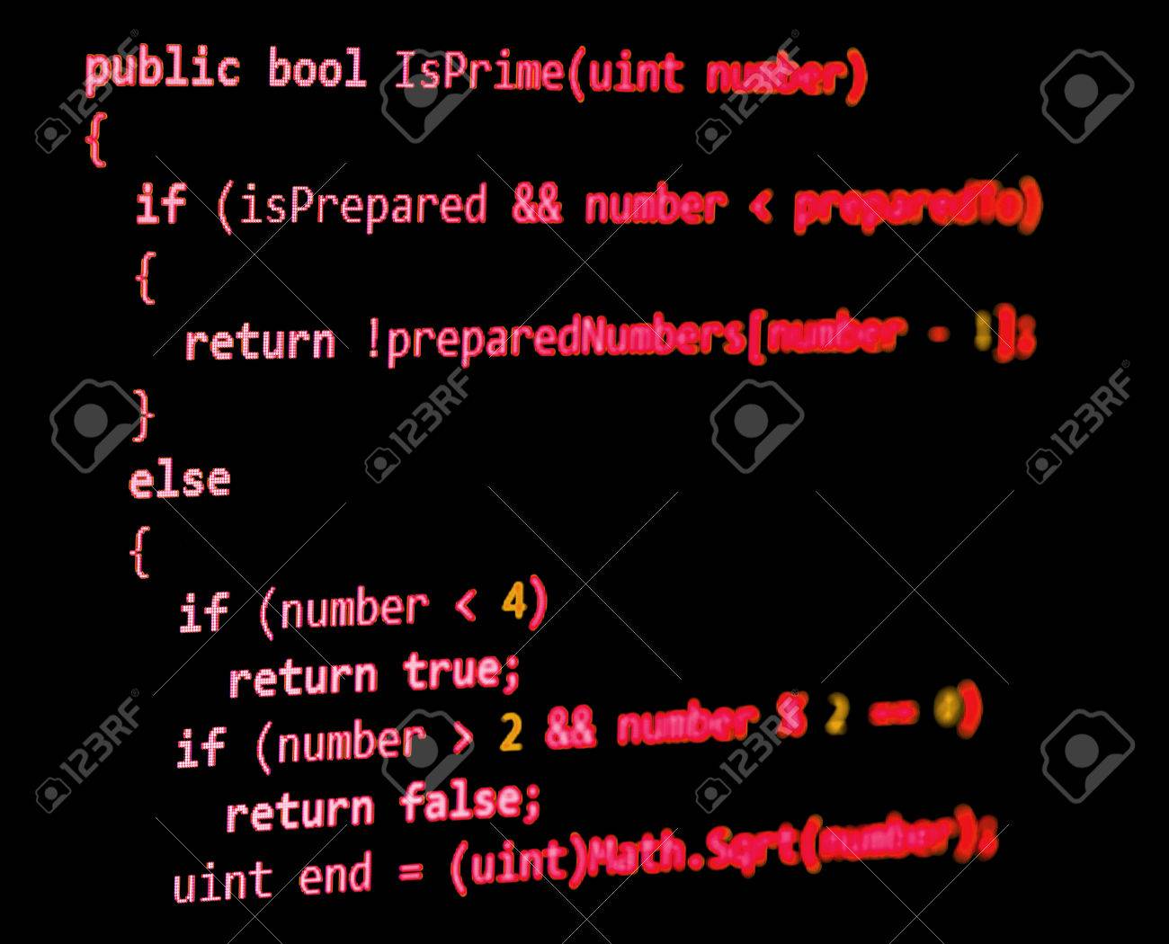 Código De Programación De Color Rojo Escrita En La Sintaxis Del Lenguaje C En Negro
