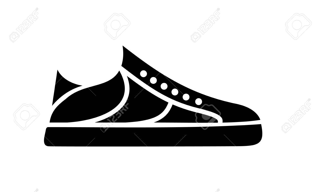 Sneaker Running Shoes Casual Simple Style Logo Vector