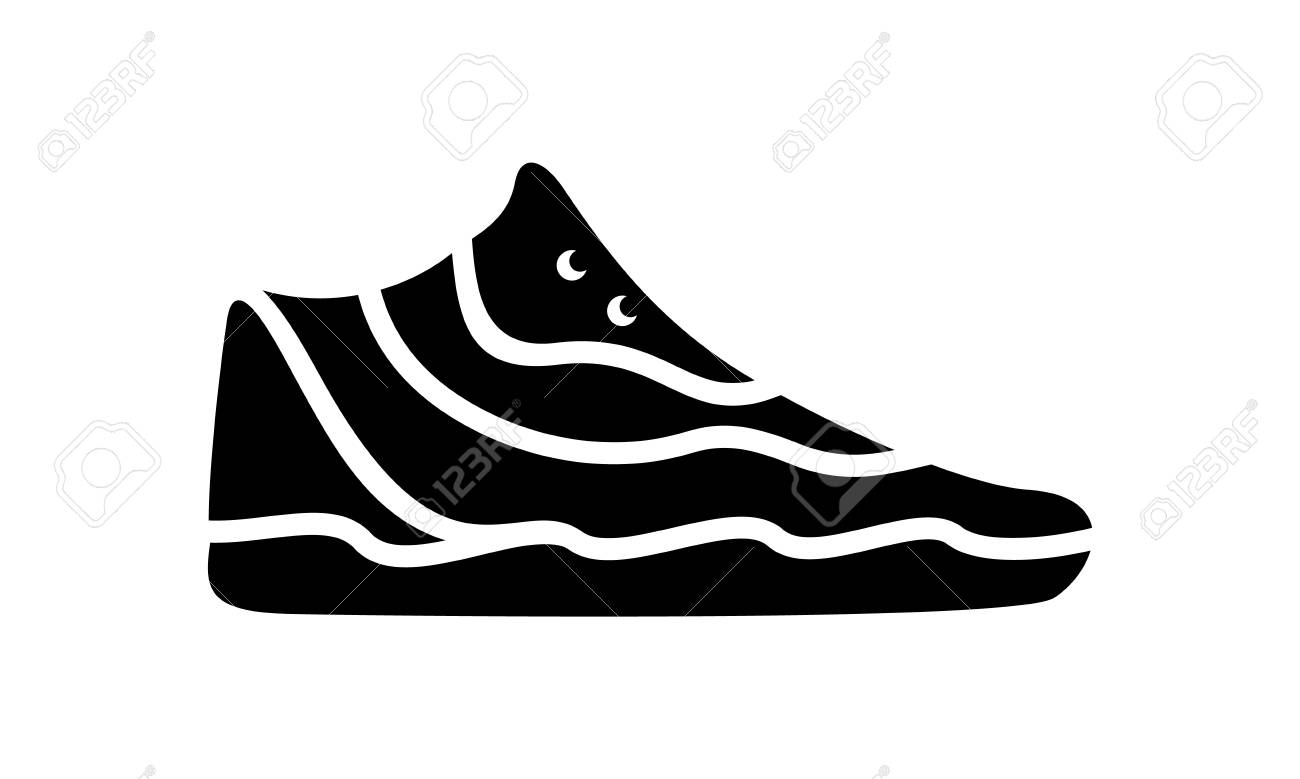 Sneaker Running Shoes Casual Simple Style Logo Vector