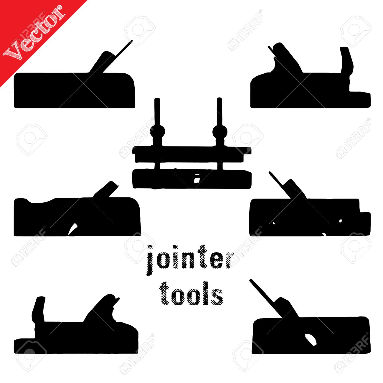 Collection Of Silhouettes Antique Woodworking Tools Stock Vector Collection Of Silhouettes Antique Woodworking Tools Stock Vector