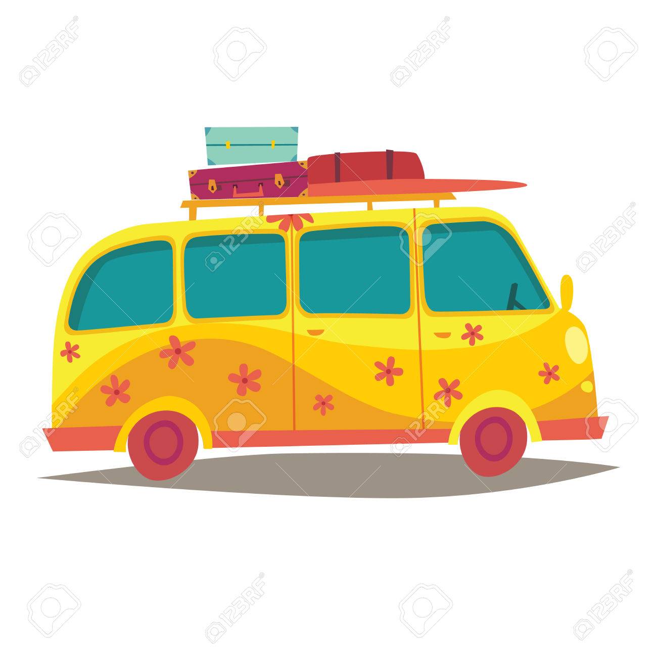 yellow hippie van