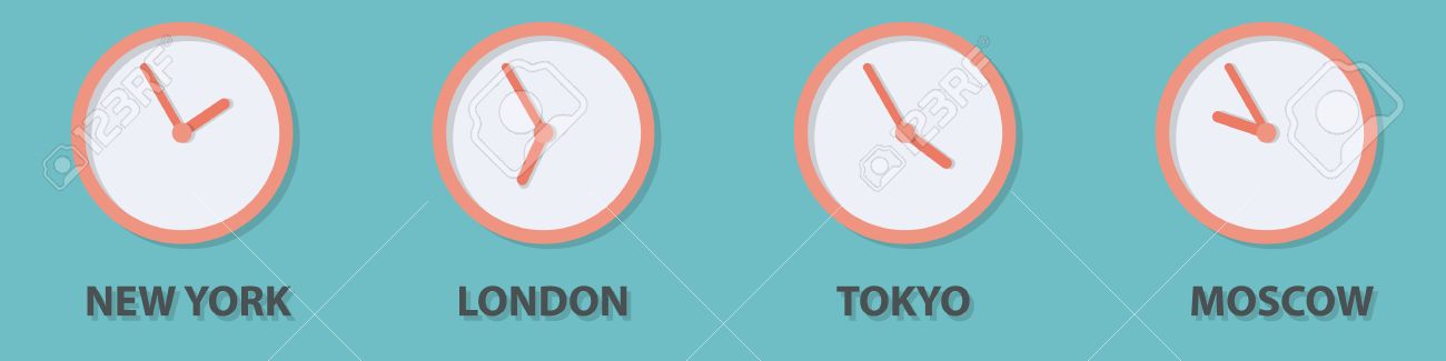 world time zone clock in new york london tokyo moscow royalty new york time zone