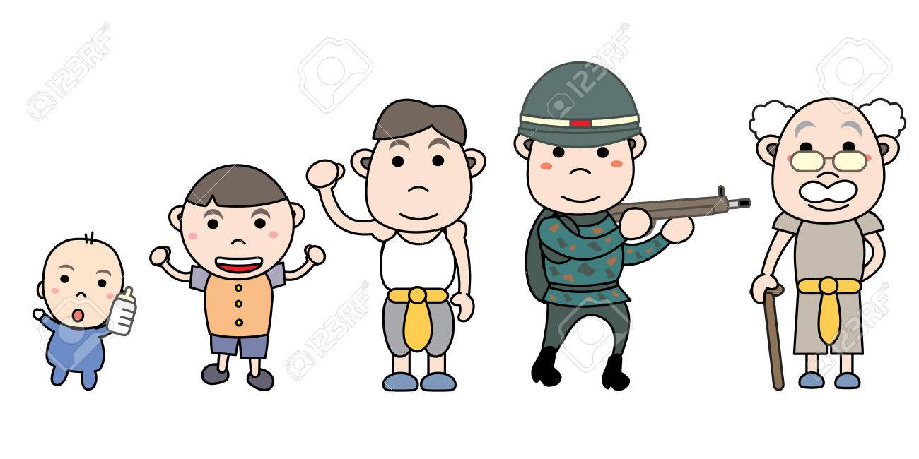 赤ちゃんから老人に成長の段階 のイラスト素材 ベクタ Image