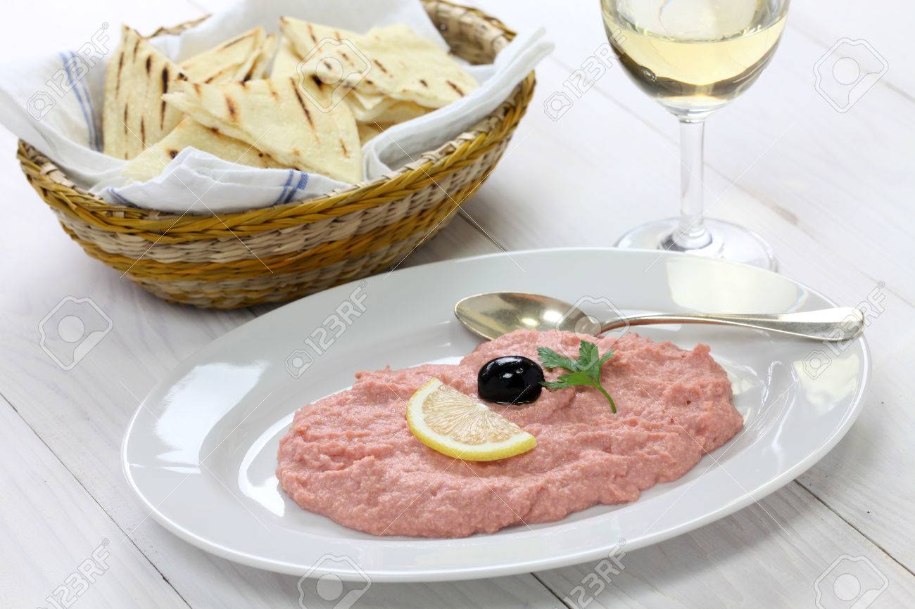 Taramasalata Kabeljaurogen Dip Griechische Kuche Lizenzfreie Fotos Bilder Und Stock Fotografie Image
