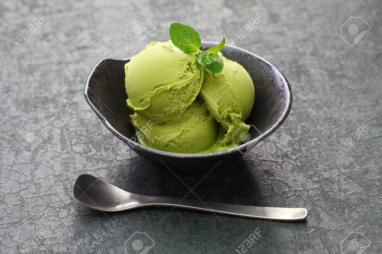 Homemade Matcha Green Tea Ice Cream Japanese Dessert Stock Photo Picture And Royalty Free Image Image