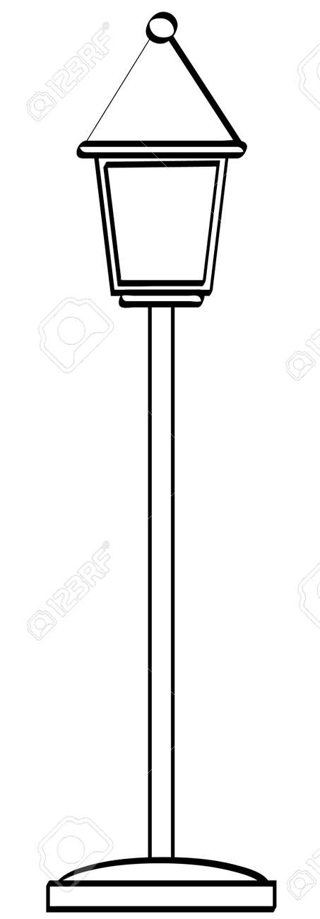 Outline Of Traditional Stand Style Lamp Post Vector Royalty Free Cliparts Vectors And Stock Illustration Image 2893738