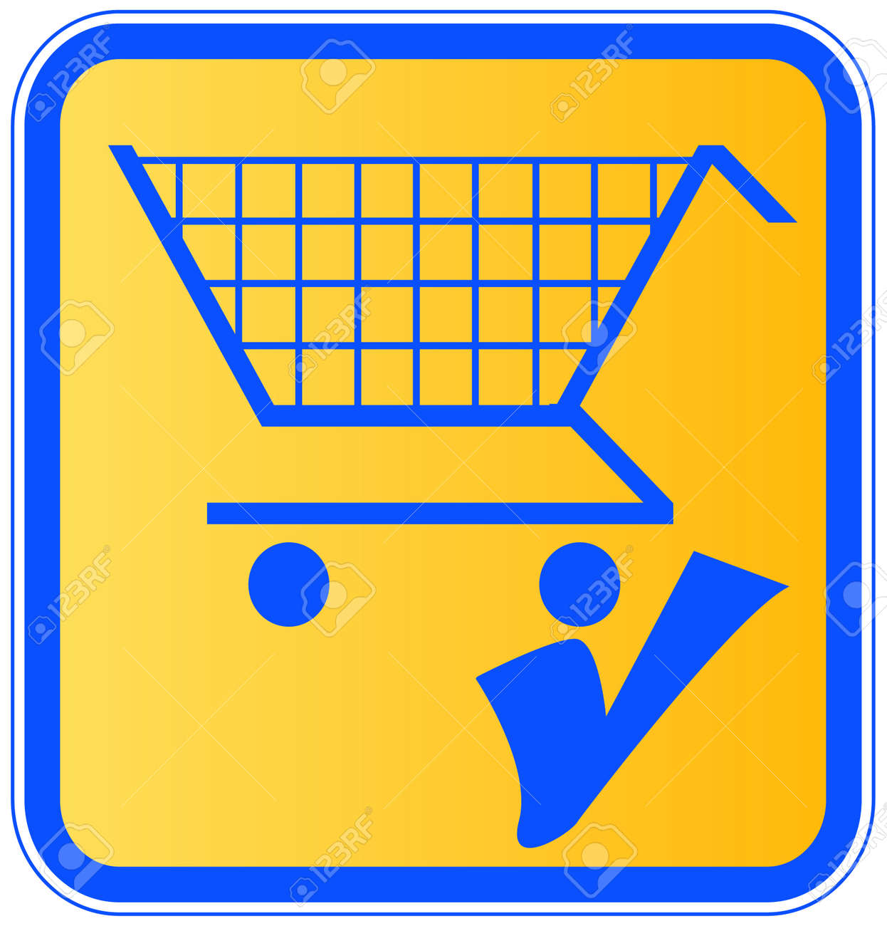 サイン カートに入れるショッピングカート チェック マークが付いたのイラスト素材 ベクタ Image