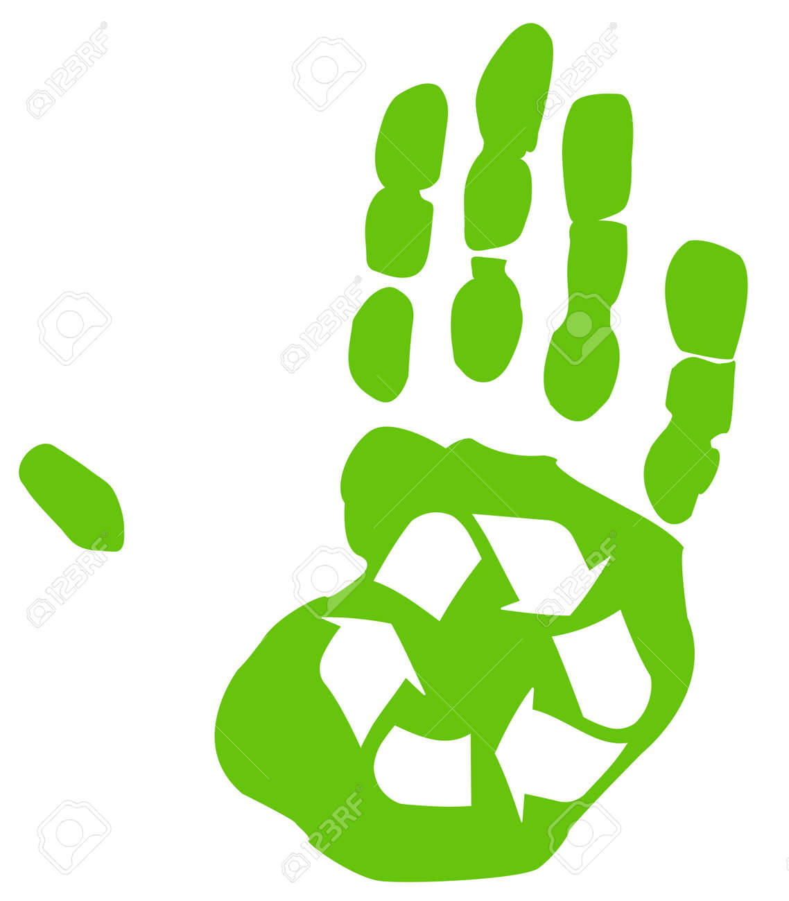green recycle symbol inside