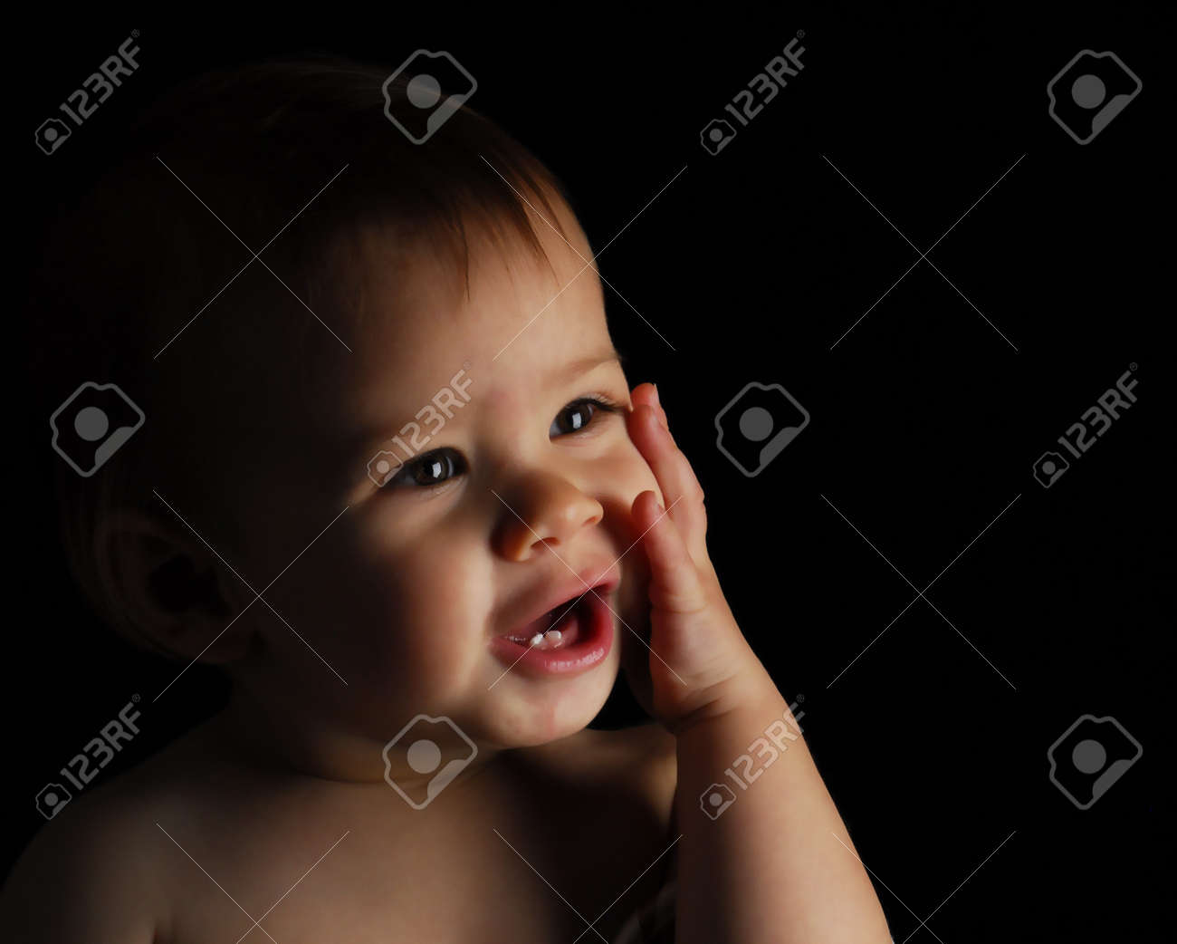 baby black background