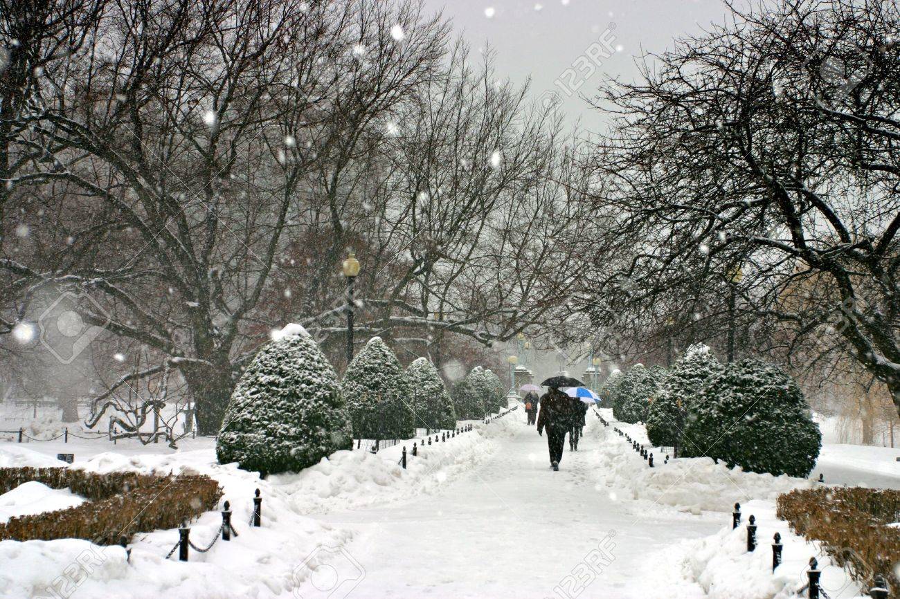 ボストン マサチューセッツ州 アメリカ合衆国で雪の冬のストック画像 の写真素材 画像素材 Image