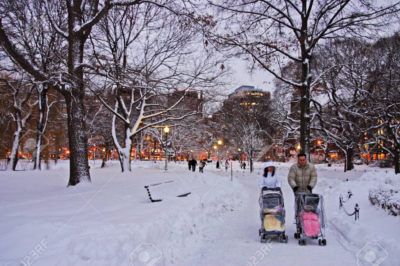 ボストン マサチューセッツ州 アメリカ合衆国で雪の冬のストック画像 の写真素材 画像素材 Image