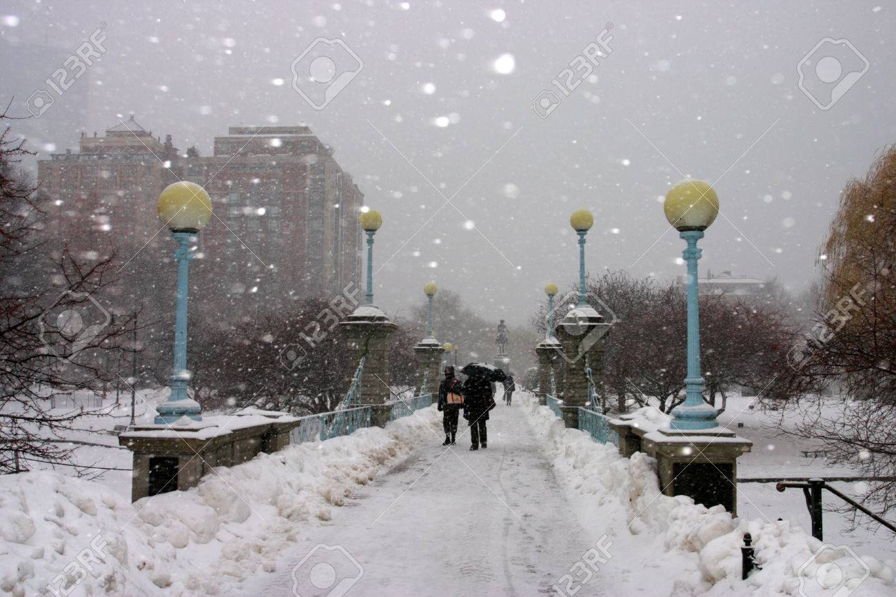 ボストン マサチューセッツ州 アメリカ合衆国で雪の冬のストック画像 の写真素材 画像素材 Image