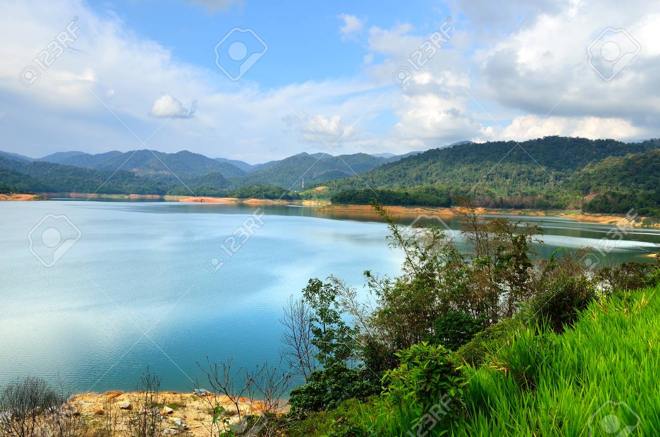 Scenery Of Man Made Lake At Sungai Selangor Dam During Midday Stock Photo Picture And Royalty Free Image Image 83973420